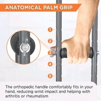 Astra Under Arm Crutches | Adjustable Elbow Support & Height | Light Weight | PVC grip Handle - Xtra Large