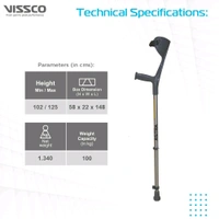 Astra Max Elbow Crutch (FIXED HANDLE) for Physically Challenged | Light Weight & Adjustable Height