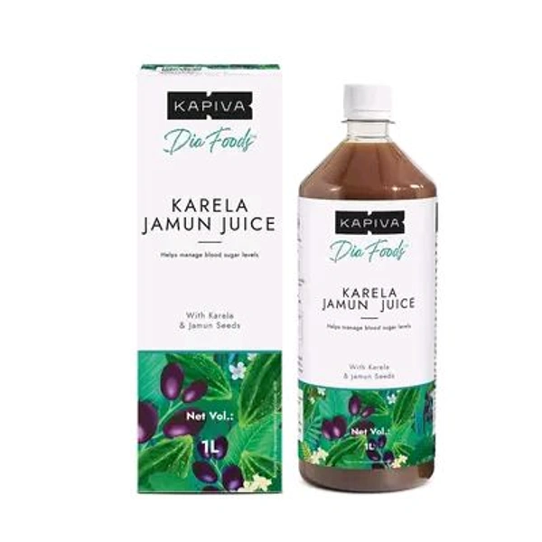 Kapiva Karela Jamun Juice | Helps Manage Blood Sugar Levels (1 Ltr Each) - 1ltr