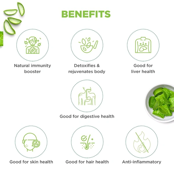 Dabur Aloe Vera Juice | For Immunity, Detoxification, Digestion, Skin & Hair - 1ltr.