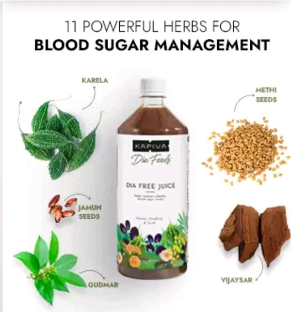 Kapiva Diafree Juice for Diabetes Care | Helps Maintain Healthy Blood Sugar Levels - 1 Ltr.
