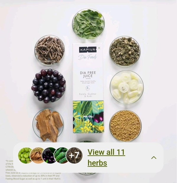 Kapiva Diafree Juice for Diabetes Care | Helps Maintain Healthy Blood Sugar Levels - 1 Ltr.