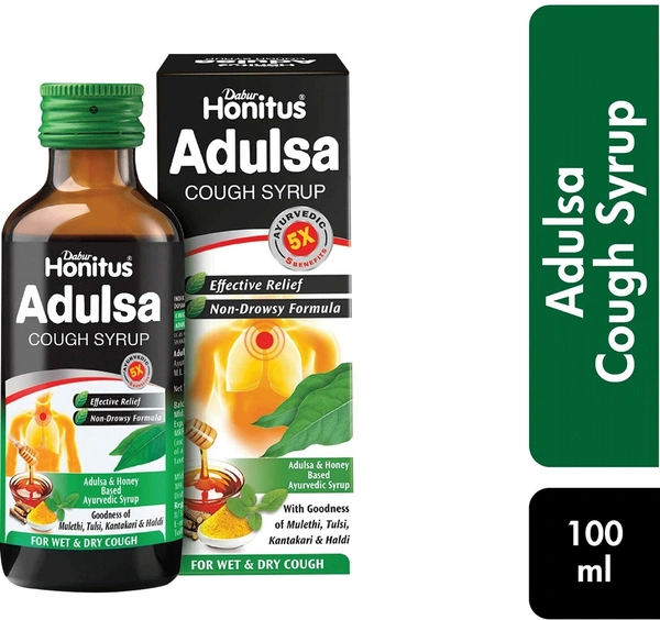 Dabur Honitus Adulsa Cough Syrup - 100ml - 100ml