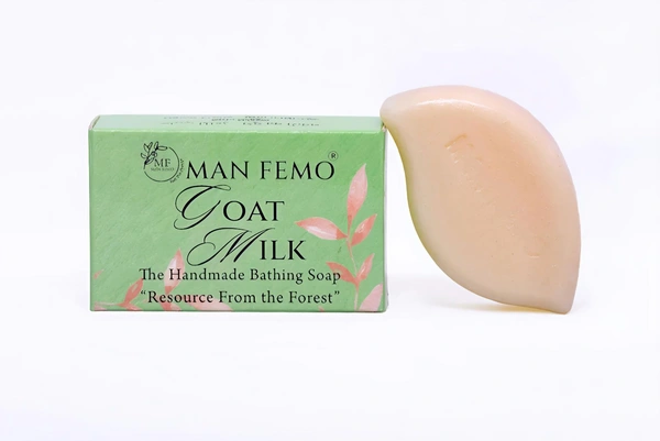 MAN FEMO Goat Milk Anti-Aging Soap | Skin Brightening, Exfoliation, Tan Removal Infused With Goat Milk | Sulfate & Paraben Free Bathing Soap Bar - 80gm*2 (Pack of 2)