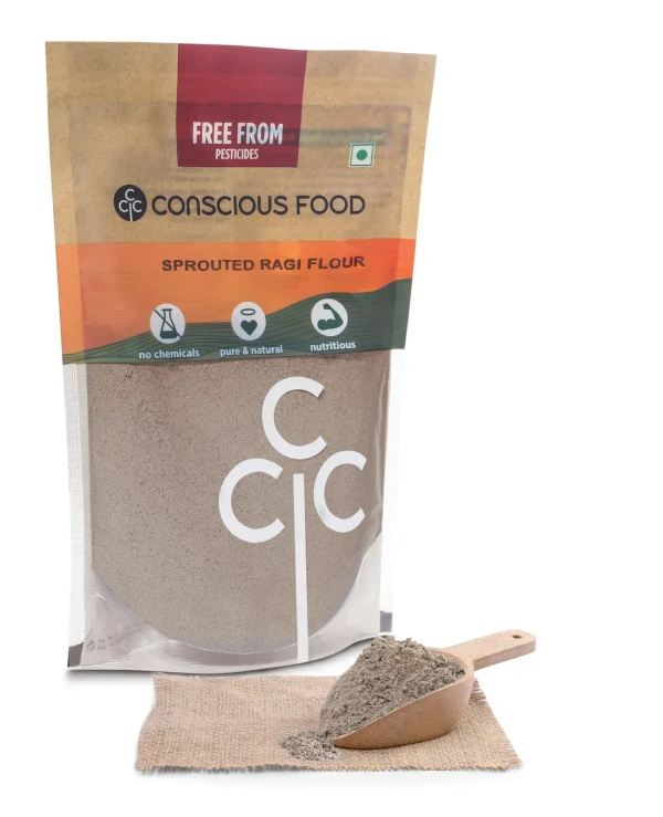 Conscious Food Organic Flour - Sprouted Ragi Atta (500g)