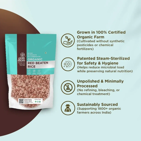 Pure N Sure Organic Red Beaten Rice 500GMS