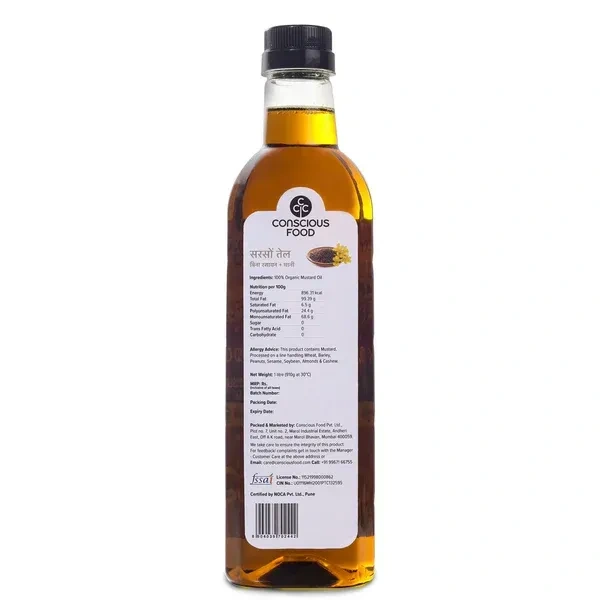 Conscious Food Mustard Oil Cold Pressed (1Ltr)