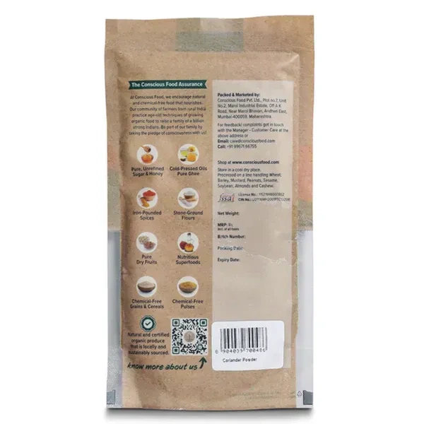 Conscious Food Coriander Powder / Dhania Powder (100G)