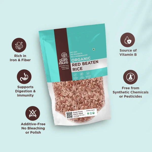 Pure N Sure Organic Red Beaten Rice 500GMS