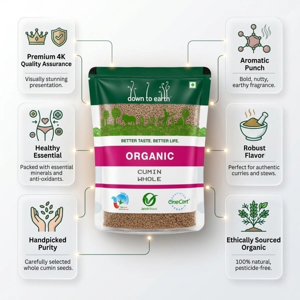 Down To Earth Organic Cumin Whole 250g