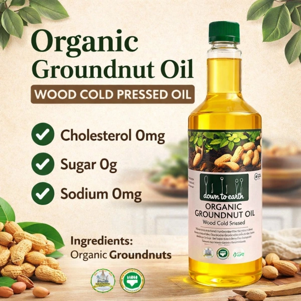 Down To Earth Organic Groundnut Oil 1 L