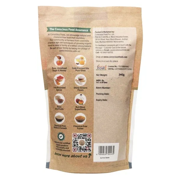 Conscious Food Quinoa Seeds (340G)