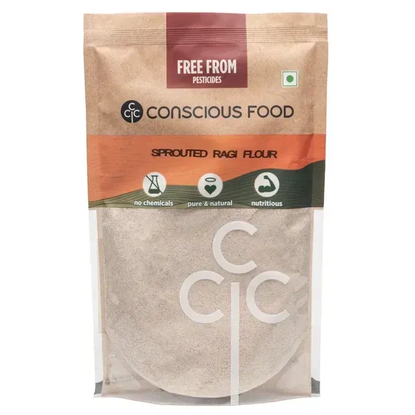 Conscious Food Organic Flour - Sprouted Ragi Atta (500g)
