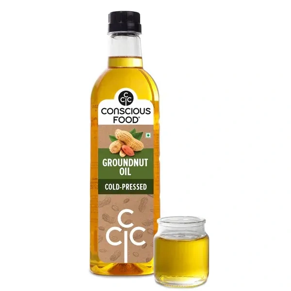 Conscious Food Organic Groundnut Oil Cold Pressed (1ltr)