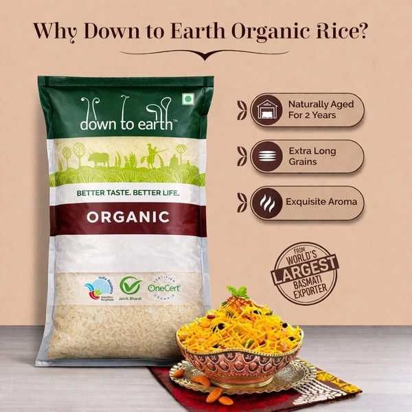 Down To Earth Organic Rice Basmati Superfine 1 Kg