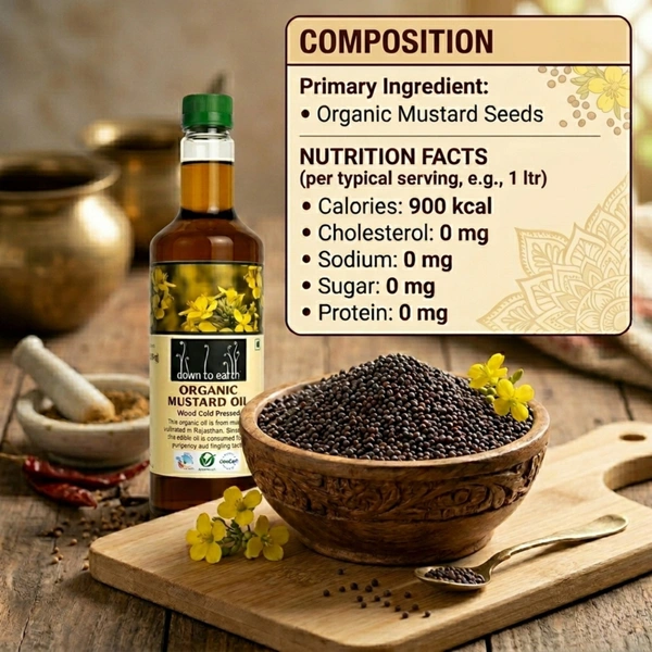 Down To Earth Organic Mustard Oil 500 ml