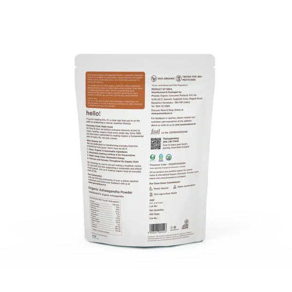 Pure N Sure Organic Ashwagandha Powder 100GMS