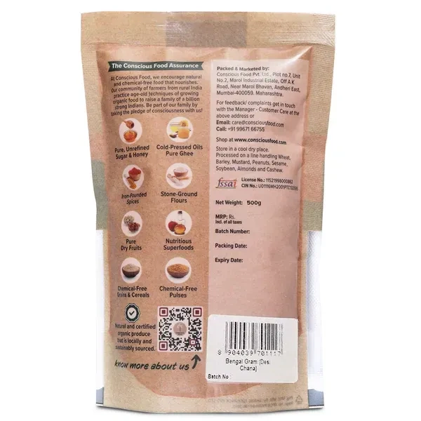 Conscious Food Bengal Gram / Desi Chana (500G)