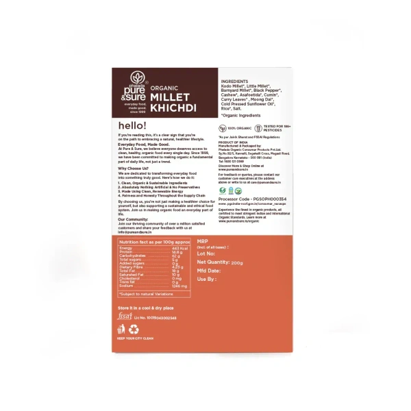 Pure N Sure Organic Millet Khichdi 200GMS