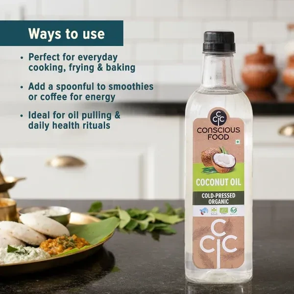 Conscious Food Organic Coconut Oil Cold Pressed (1ltr)