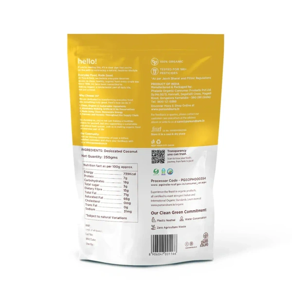 Pure N Sure Organic Desiccated Coconut Powder 250GM