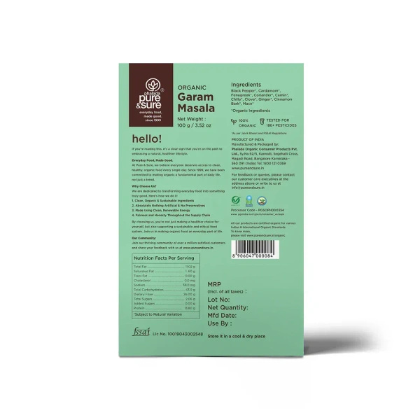 Pure N Sure Organic Garam Masala 100GMS