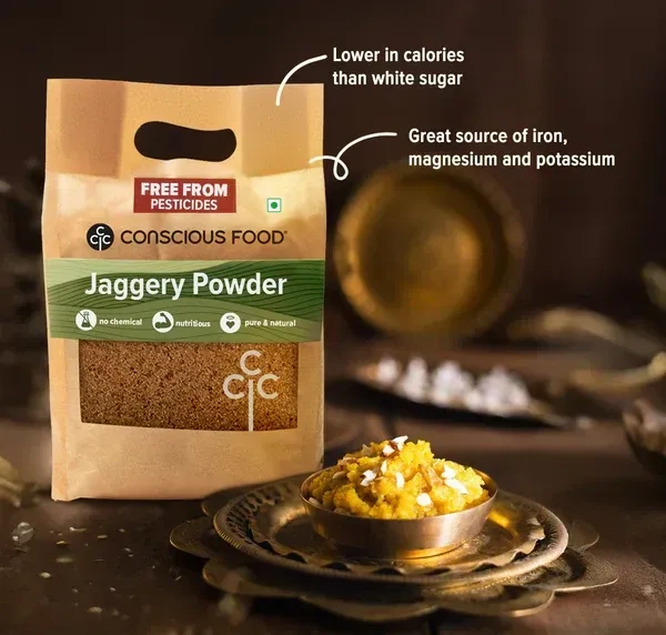 Conscious Food Organic Golden Sugar / Jaggery Powder (1kg)