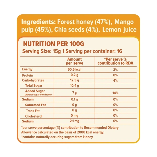 Conscious Food Organic Natural Mango Chia Jam (250g)