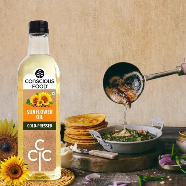 Conscious Food Sunflower Oil Cold Pressed (1Ltr)