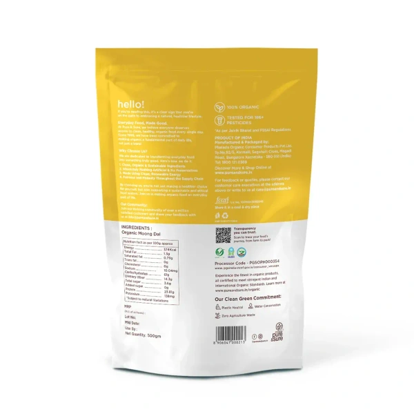 Pure N Sure Organic Moong Dal 500GMS