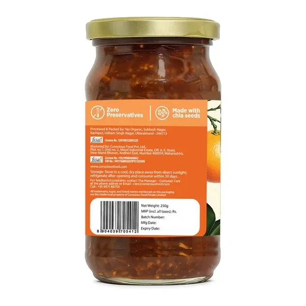 Conscious Food Organic Orange Marmalade (250g)