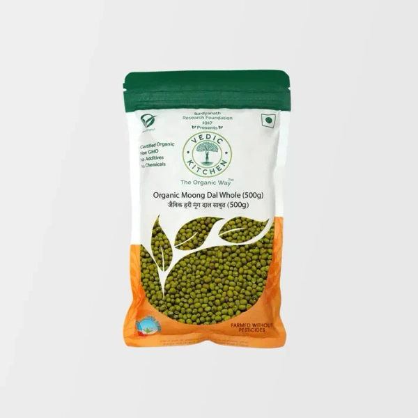 Vedic kitchen Organic Moong Green Whole 500Gm
