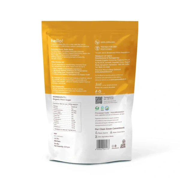 Pure N Sure Organic Palm Sugar 500GMS