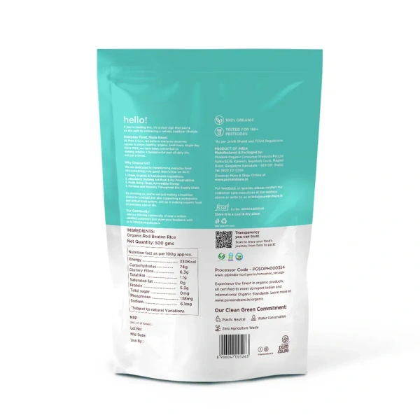 Pure N Sure Organic Red Beaten Rice 500GMS