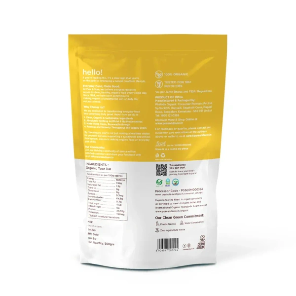 Pure N Sure Organic Toor Dal 500GMS