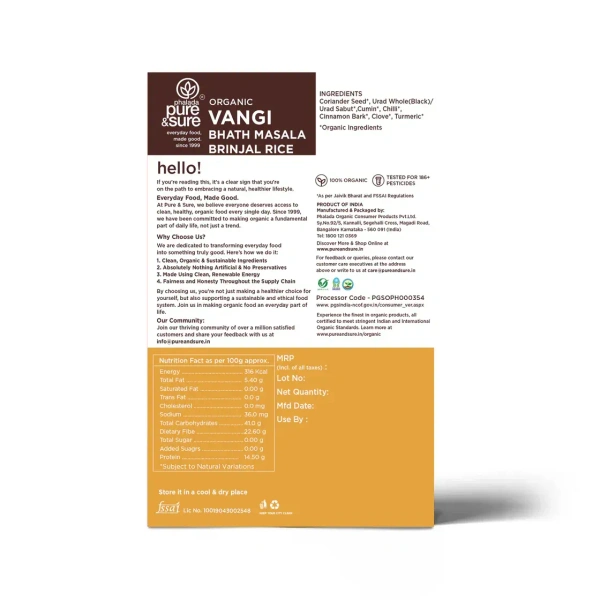 Pure N Sure Organic Vangibath Mix 100GMS