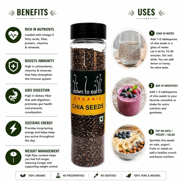 Down To Earth Organic Chia Seeds150g