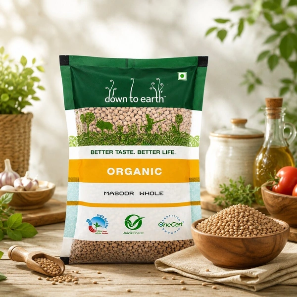 Down To Earth Organic Masoor Whole 500 g