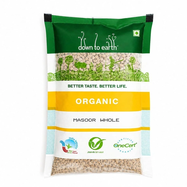 Down To Earth Organic Masoor Whole 500 g
