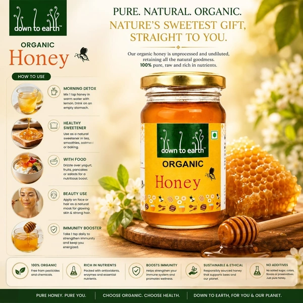 Down To Earth Organic Honey 250 g