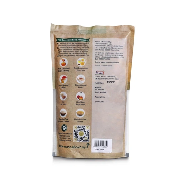 Conscious Food Organic Almonds | 500g