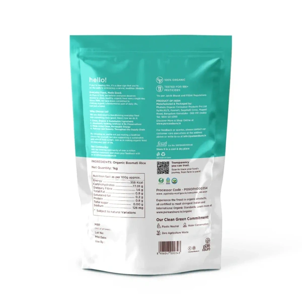 Pure N Sure Organic Basmati Rice 1KG