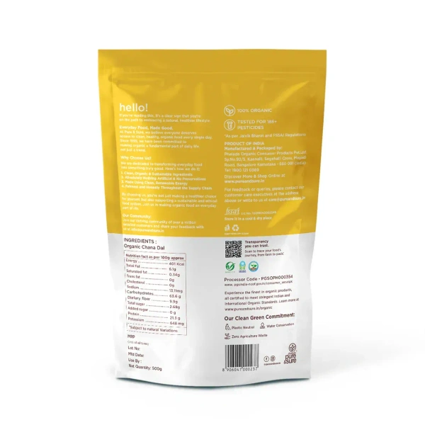 Pure N Sure Organic Chana Dal 500GMS