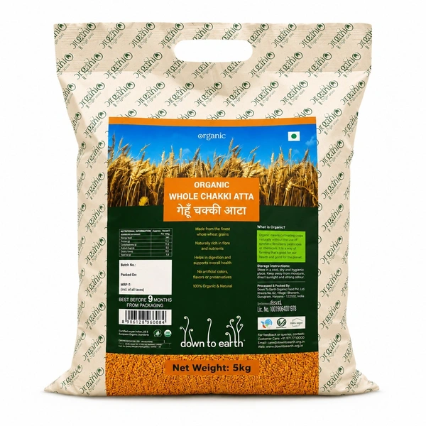 Down To Earth Organic Wheat Chakki Atta 5 Kg