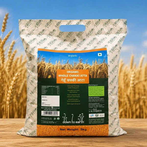 Down To Earth Organic Wheat Chakki Atta 5 Kg