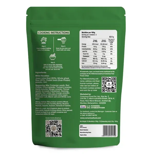 Conscious Food Jowar Millet Noodles (165G)