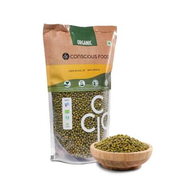 Conscious Food Green Gram / Whole Moong (500G)
