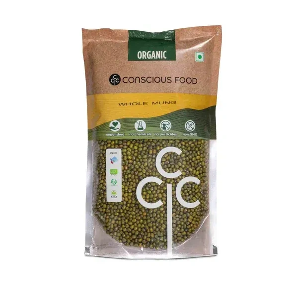 Conscious Food Green Gram / Whole Moong (500G)