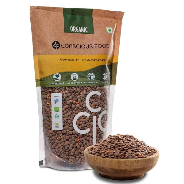 Conscious Food Organic Whole Masoor Dal | 1kg