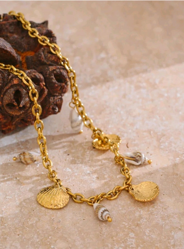 Anti Tarnish 18k Gold Plated Stainless Stetment Nacklace